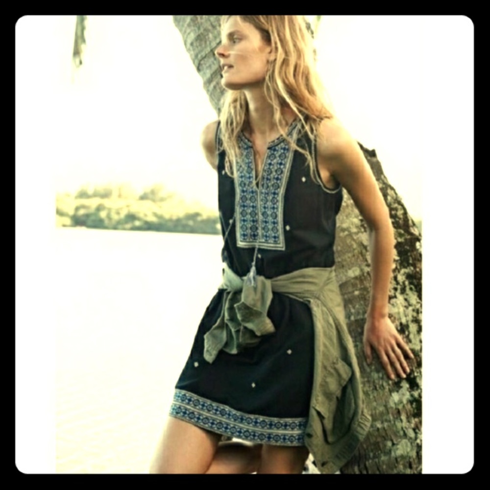 Madewell embroidered shift dress